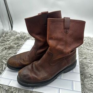 CAT‎ Work Boots Pull On Leather Steel Toe Construction Brown Size 12